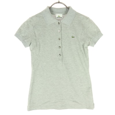 LACOSTE ラコステ 日本製 ワンポイントロゴ 半袖 ポロシャツ 38 グレー