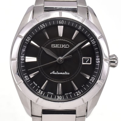 セイコー SEIKO 4R35-00D0 プレサージュ デイト ブラック 自動巻き メンズ 腕時計 H#147570