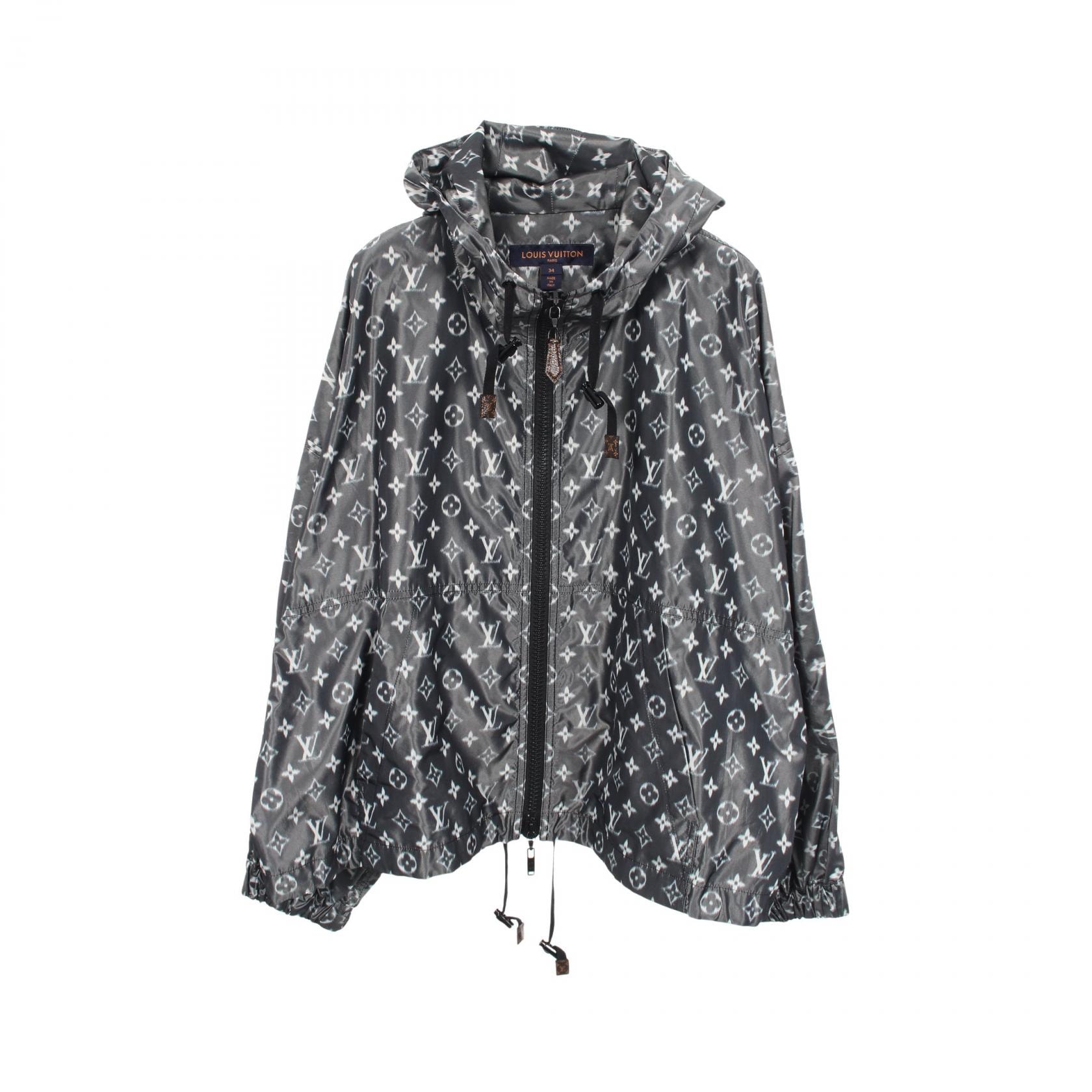 ルイ・ヴィトン LOUIS VUITTON モノグラム ウインドブレーカー ナイロンジャケット 衣料品 アウター シルク ポリエステル グレー レディース グレー系 / ホワイト系 FI0W19TTL 【中古】