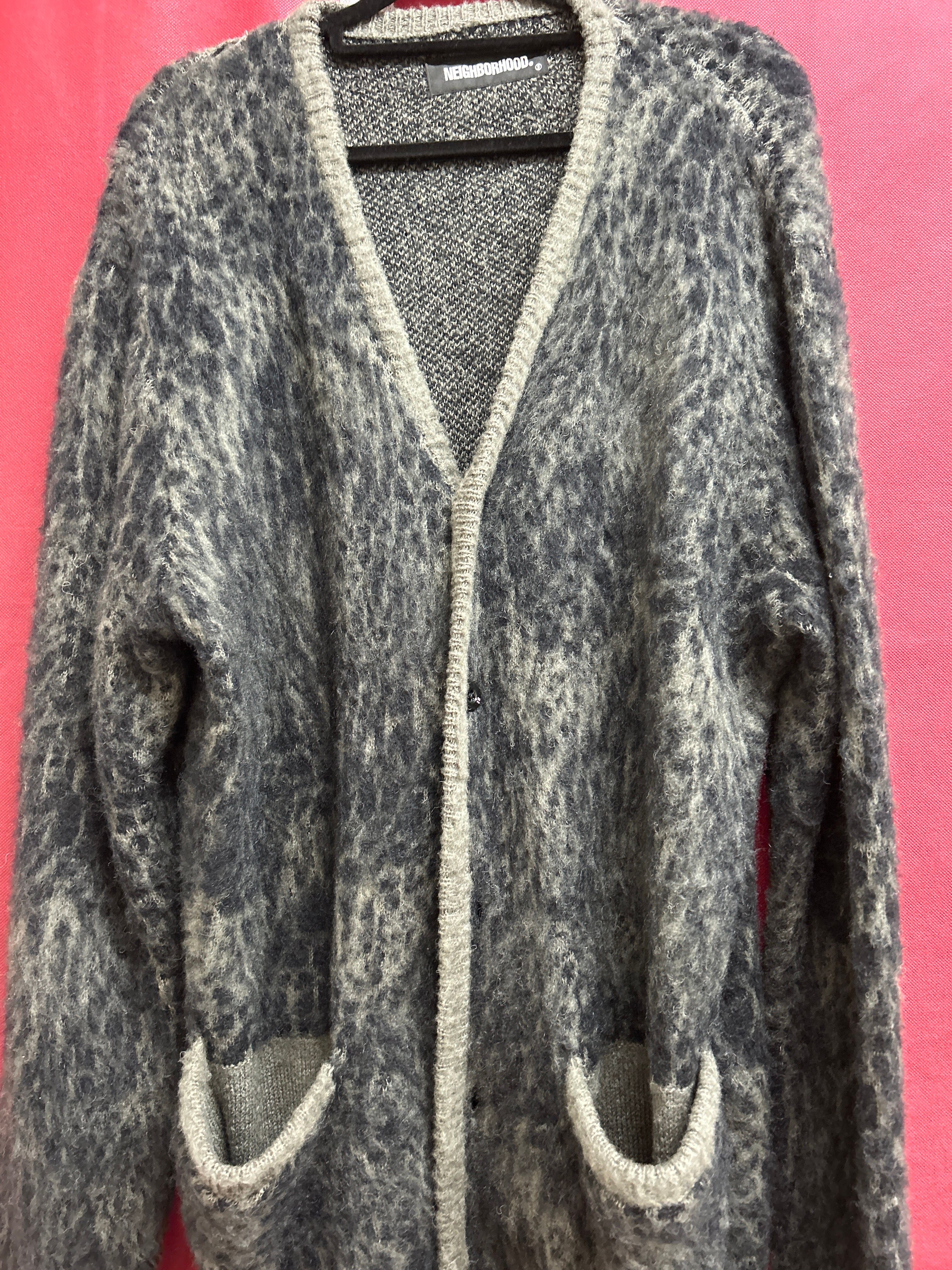 NEIGHBORHOOD MOHAIR CARDIGAN / AN-KNIT . LS "Grey"