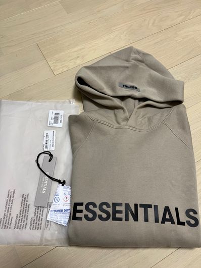 FEAR OF GOD ESSENTIALS 3D Silicon Applique Pullover Hoodie "Tan/String"