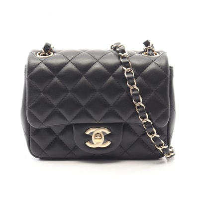 シャネル CHANEL ミニマトラッセ ショルダーバッグ バッグ ラムスキン(羊革) レディース ブラック系 【中古】