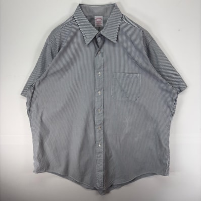 古着 90's/90年代 ヴィンテージ ブルックスブラザーズ Brooks Brothers USA製 半袖シャツ Makers XL ホワイト系 ストライプ メンズ