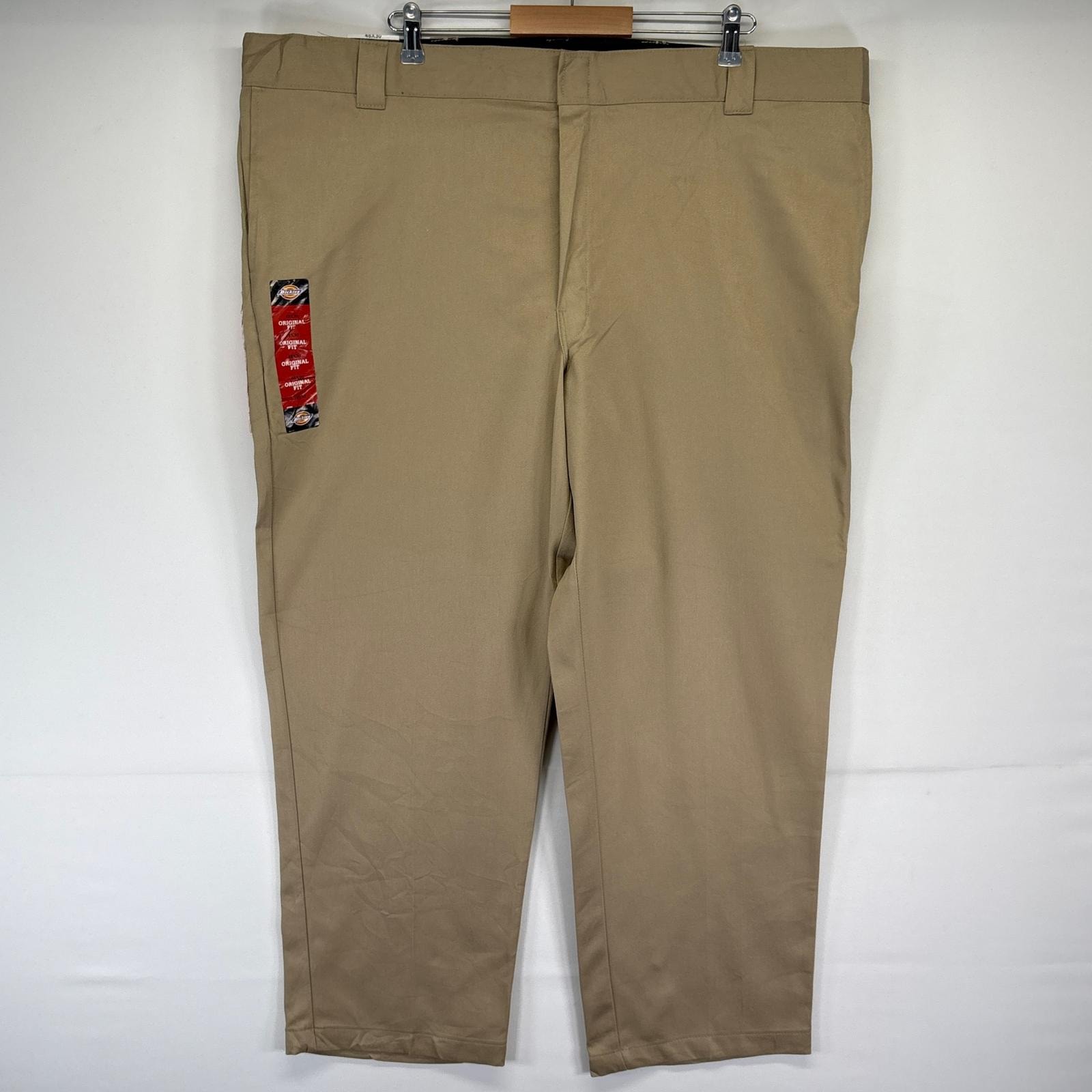 古着 美品 ディッキーズ Dickies ワークパンツ デッドストック タグ付き 874 チノパン ワンポイントロゴ 大きいサイズ w48 L30  ベージュ系 メンズ