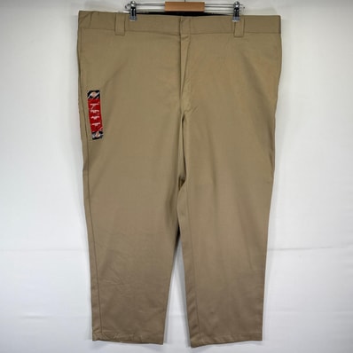 古着 美品 ディッキーズ Dickies ワークパンツ デッドストック タグ付き 874 チノパン ワンポイントロゴ 大きいサイズ w48 L30 ベージュ系 メンズ