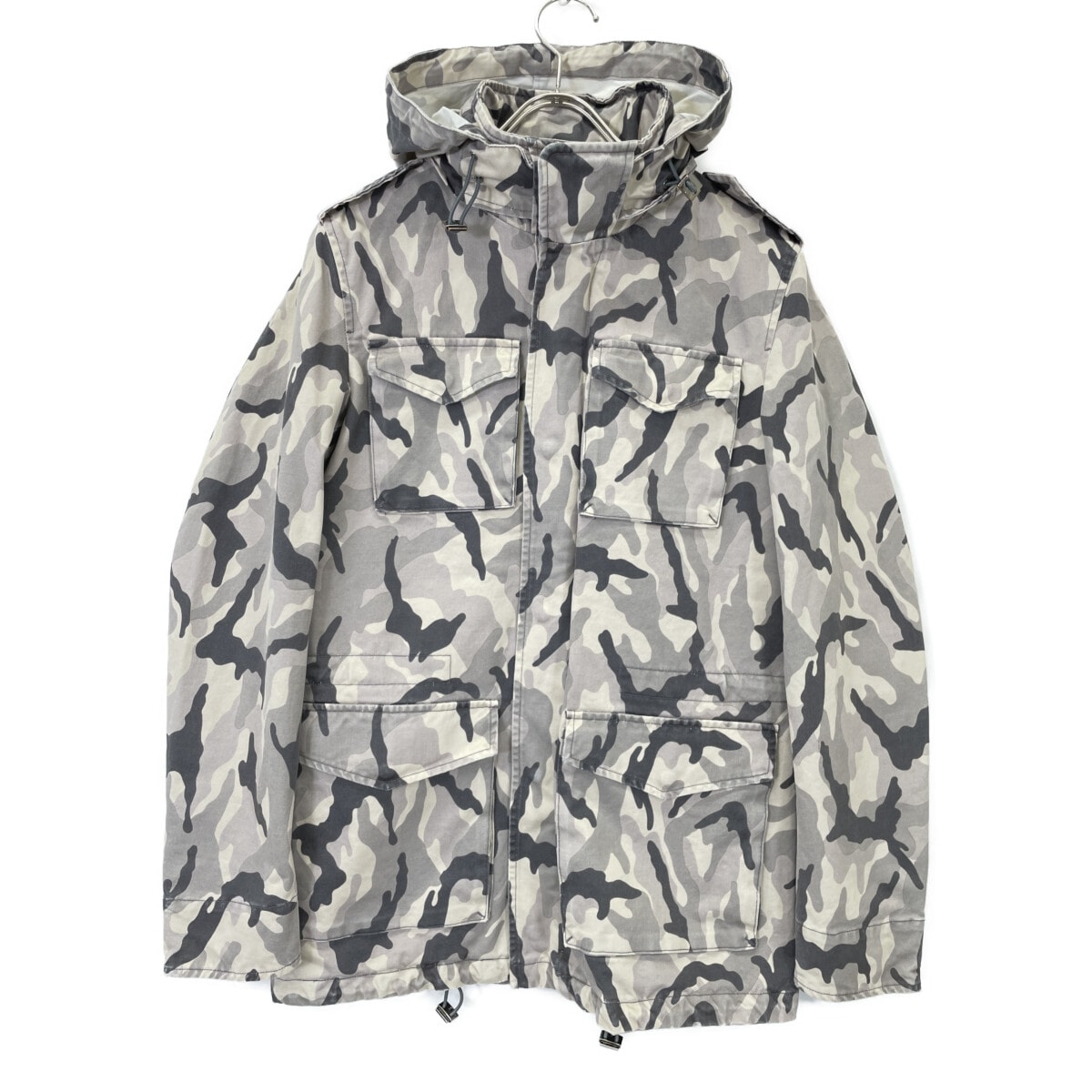 ヘルノ FI0044U ブラック×ホワイト カモフラ フィールドジャケット 44