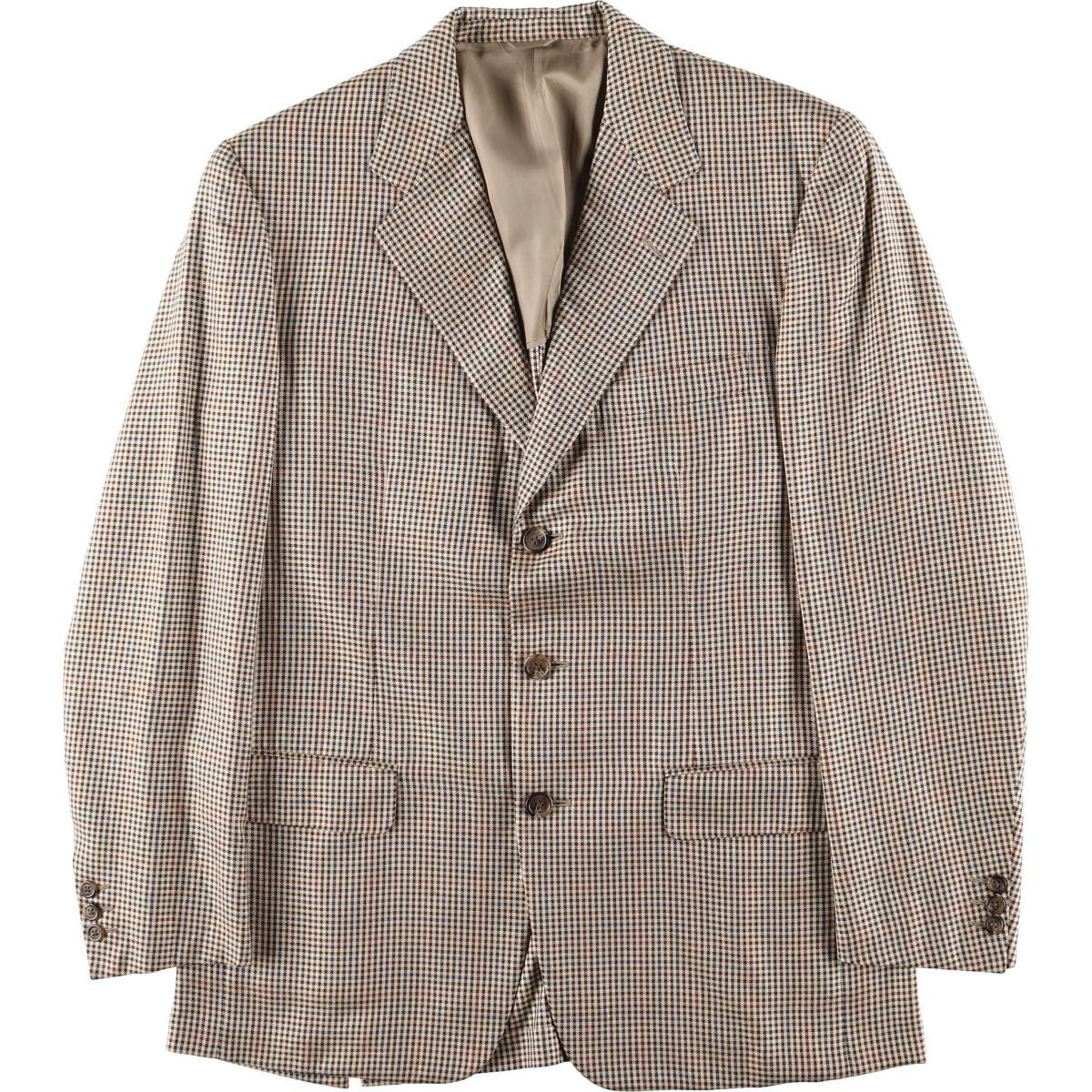 古着 90年代 バーバリー Burberry's チェック柄 ウール×シルクテーラードジャケット イタリア製 メンズM相当 ヴィンテージ/eaa580457