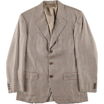 古着 90年代 バーバリー Burberry's チェック柄 ウール×シルクテーラードジャケット イタリア製 メンズM相当 ヴィンテージ/eaa580457