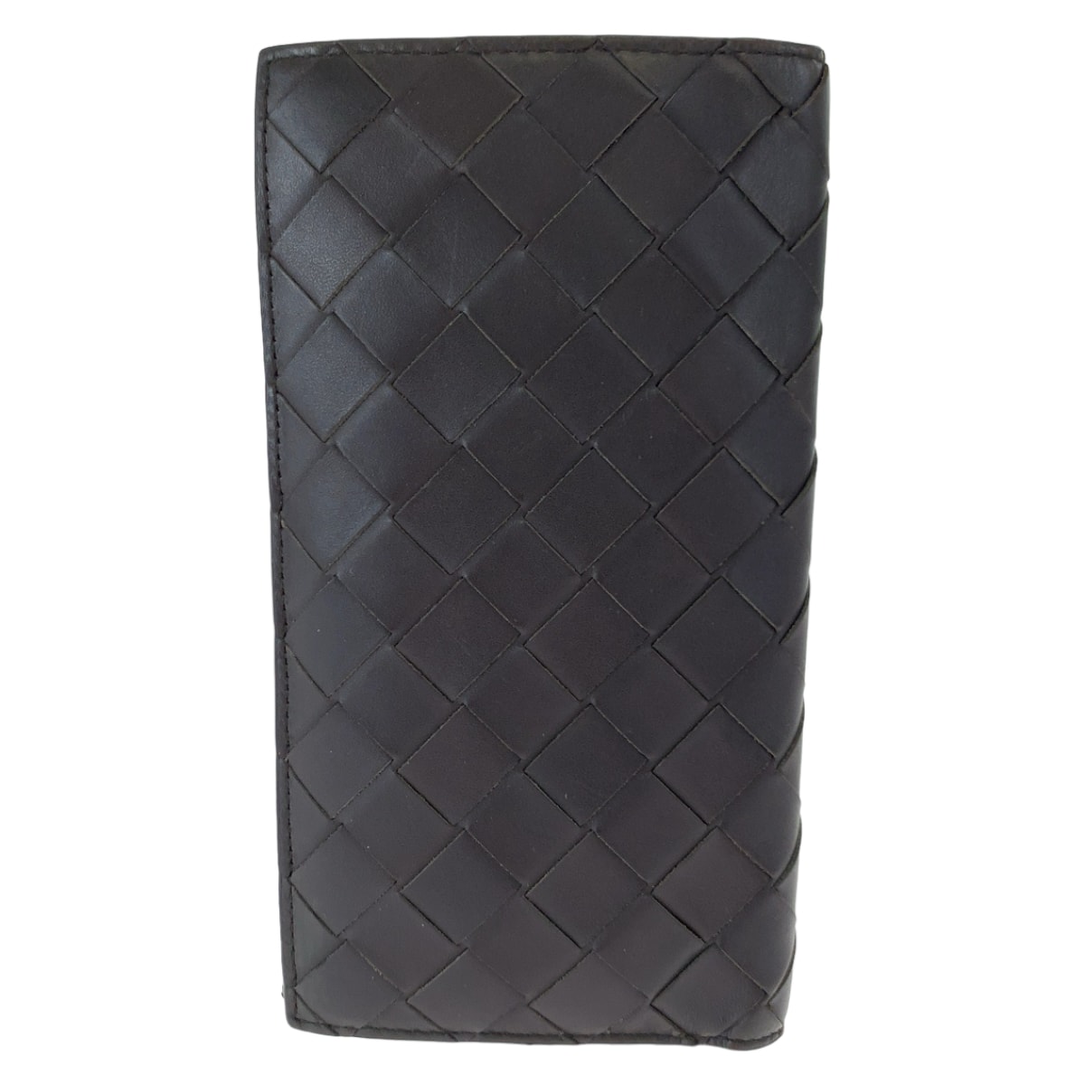 美品 BOTTEGAVENETA ボッテガヴェネタ マキシイントレチャート ブラウン カーフ 長財布 604338 【中古】