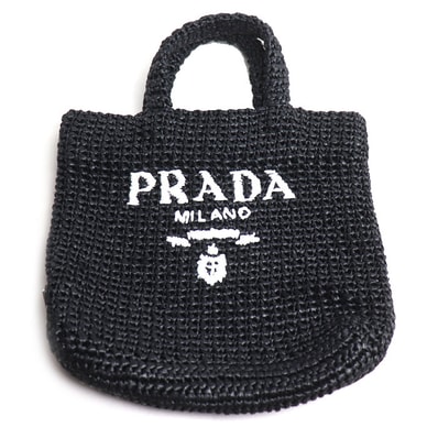 PRADA プラダ スモール クロシェ トートバッグ ブラック 1BG422 レディース【中古】