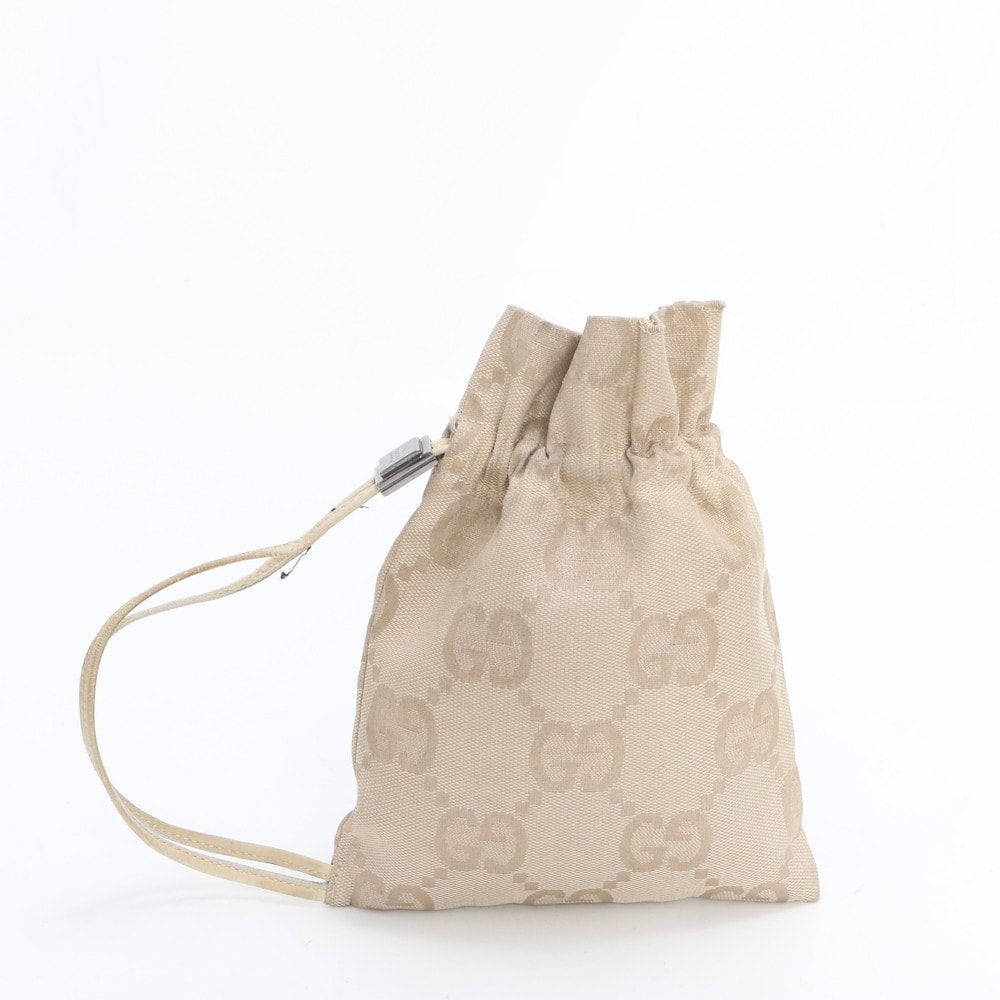 グッチ GGキャンバス 039 1047 ポーチ レザー×キャンバス