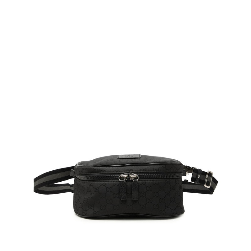 グッチ GGナイロン ボディバッグ ウエストバッグ ショルダーバッグ 449182 ブラック ナイロン レザー レディース GUCCI 中古