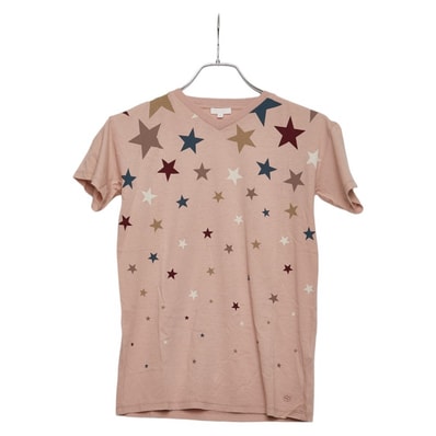 グッチ スタープリント Vネック 半袖Tシャツ サイズ:8 ピンク系 マルチカラー コットン キッズ GUCCI 【中古】