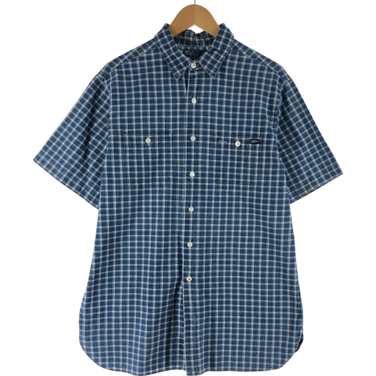 古着 ラルフローレン Ralph Lauren POLO by Ralph Lauren 半袖 コットン チェックシャツ メンズL相当/eaa567002