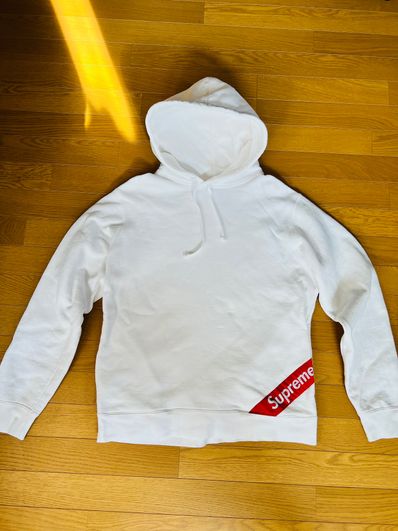 Supreme Corner Label Hooded Sweatshirt "White"