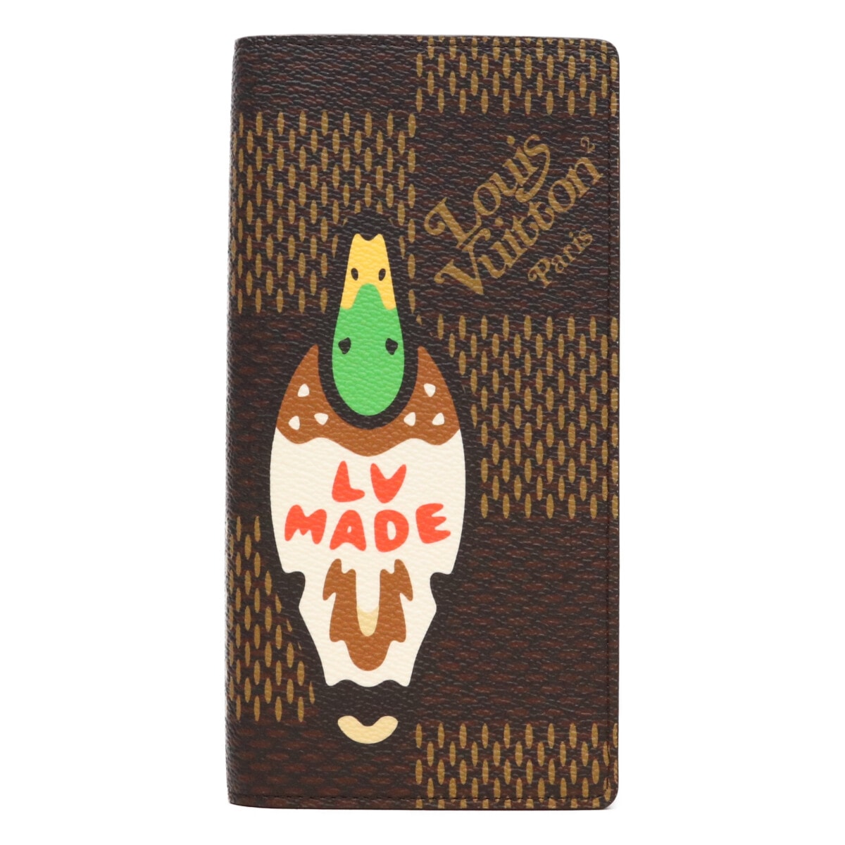 ルイヴィトン ×NIGO N60393 ダミエジャイアント ポルトフォイユブラザ LV MADE 長財布