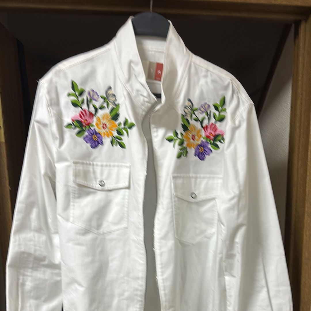 Kith Floral Oxford Blake Zip Front Shirt "White"