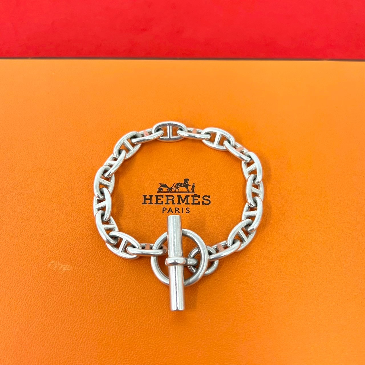 HERMES エルメス シェーヌダンクル PM 17コマ シルバー925 ブレスレット シルバー
 39742
