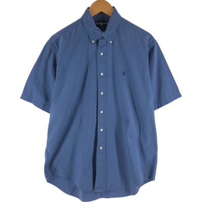 古着 ラルフローレン Ralph Lauren BLAIRE 半袖 ボタンダウンシャツ メンズM相当/eaa534584