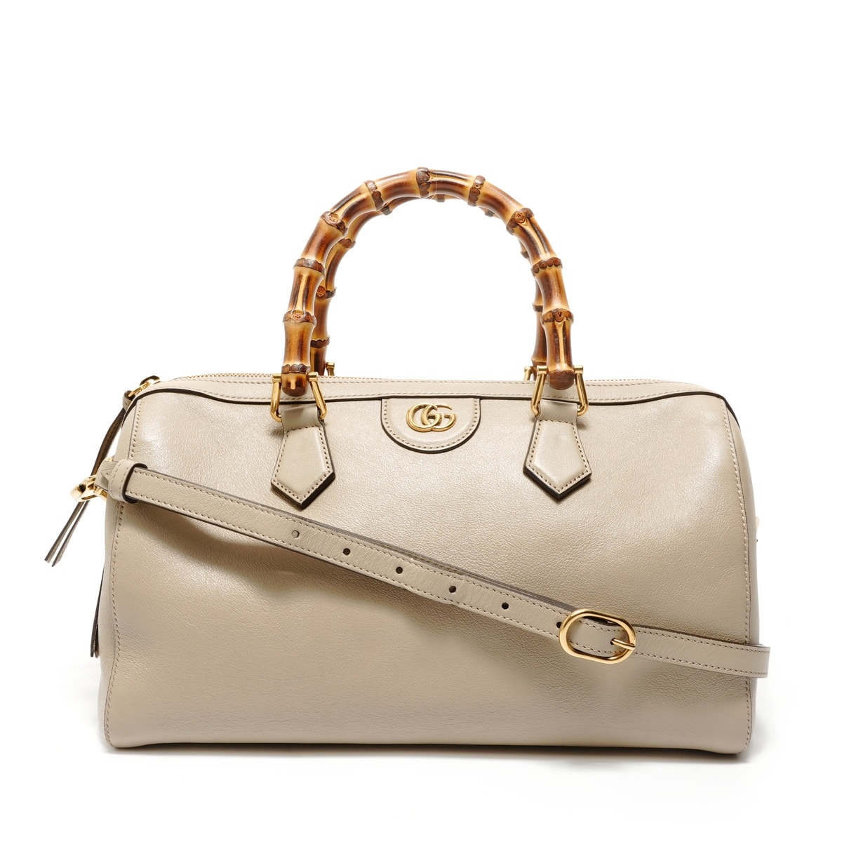 グッチ GUCCI GG ダイアナ バンブー レザー ハンドバッグ【中古】