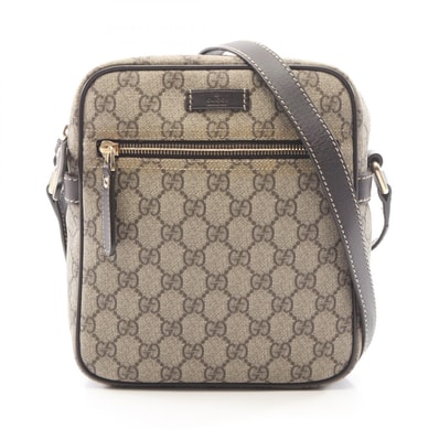 グッチ GUCCI GGスプリーム ショルダーバッグ バッグ PVCコーティングキャンバス レザー レディース ベージュ系 / ブラウン系 233268 【中古】