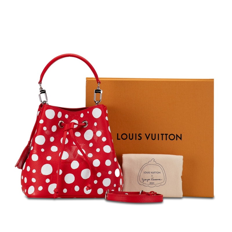 ルイ ヴィトン LV×YK 草間彌生 モノグラム アンプラント ネオノエBB 日本限定モデル ハンドバッグ ショルダーバッグ 2WAY M46413 レッド ホワイト レザー レディース LOUIS VUITTON 中古