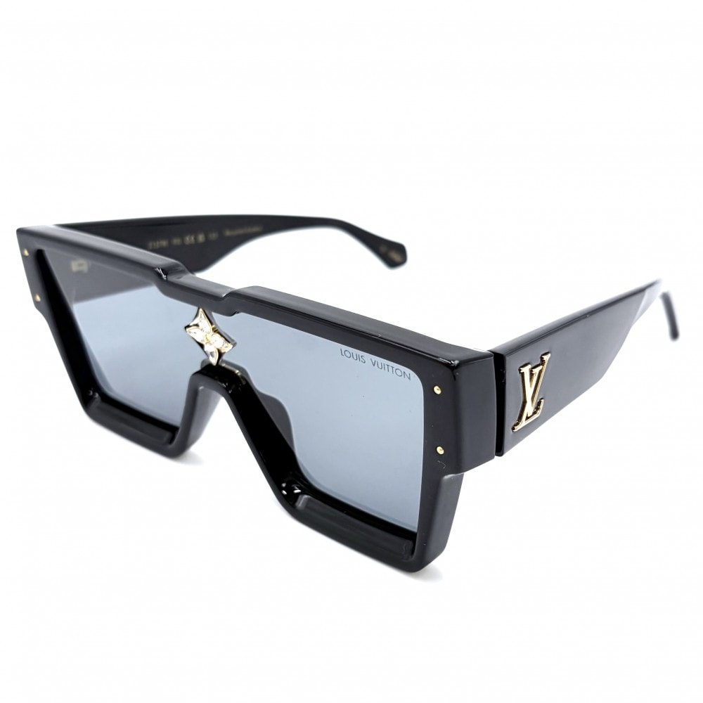 LOUIS VUITTON ルイヴィトン サングラス モノグラムフラワー サングラスサイクロン 眼鏡 アイウェア ファッションアイテム 小物 Z1578E アセテート    ブラック 黒 ゴールド金具 メンズ【中古品】