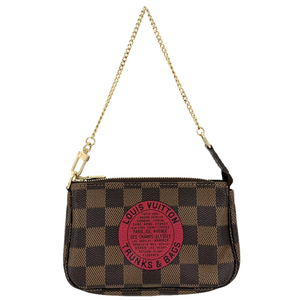 LOUIS VUITTON ルイヴィトン ポーチ ミニポシェットアクセソワール T&B アクセサリーポーチ MiniPochette Accessoires N58011 ダミエキャンバス ブラウン 茶 ゴールド金具 レディース【中古品】