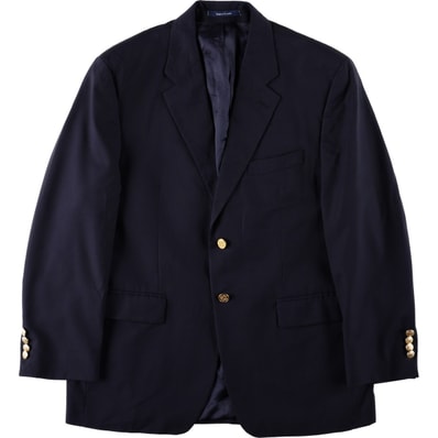 古着 ラルフローレン Ralph Lauren CHAPS チャップス 紺ブレザー テーラードジャケット カナダ製 メンズL相当/eaa678364