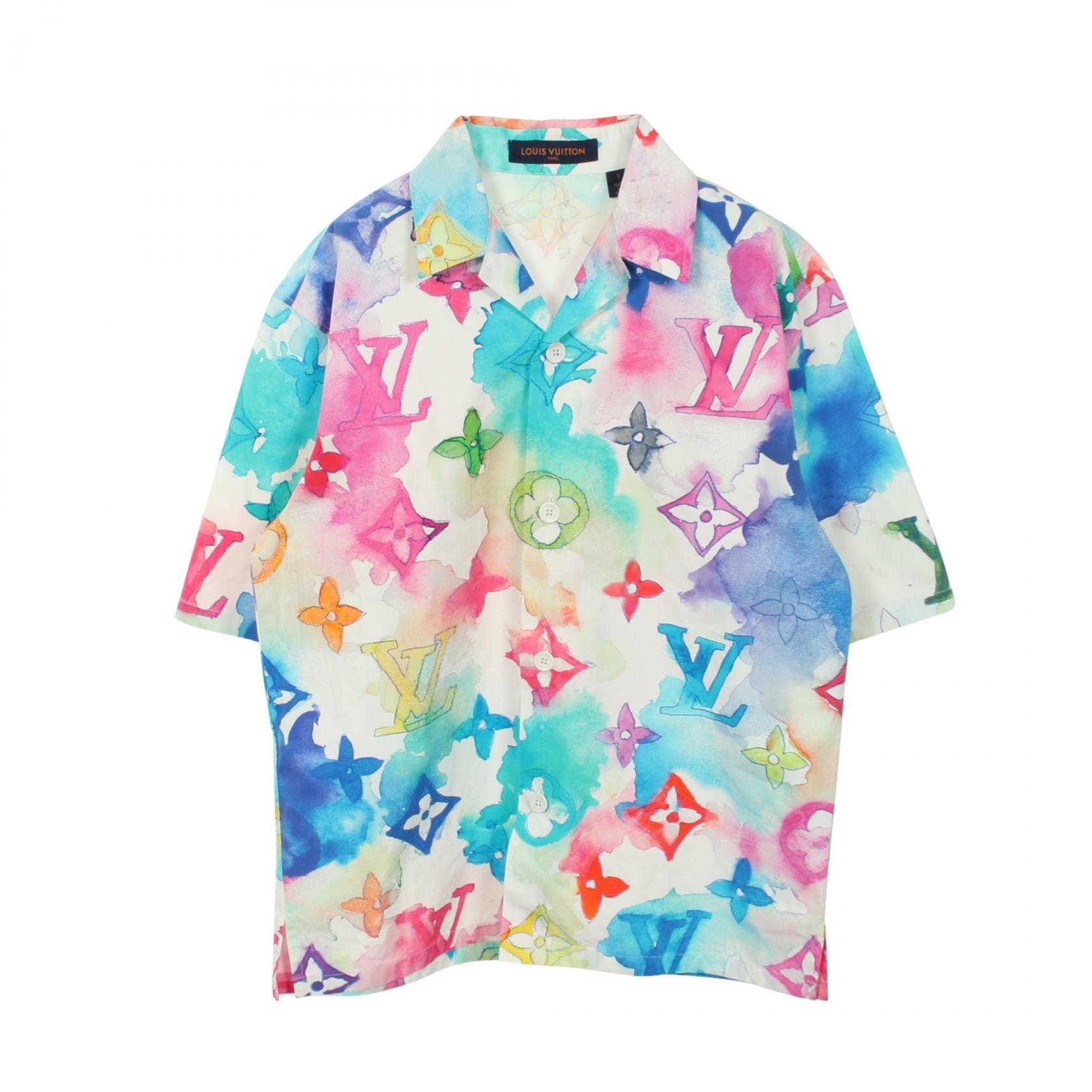 ルイ・ヴィトン LOUIS VUITTON モノグラムウォーターカラー 半袖 衣料品 トップス コットン メンズ ホワイト系 / マルチカラー RM211VBT3 【中古】