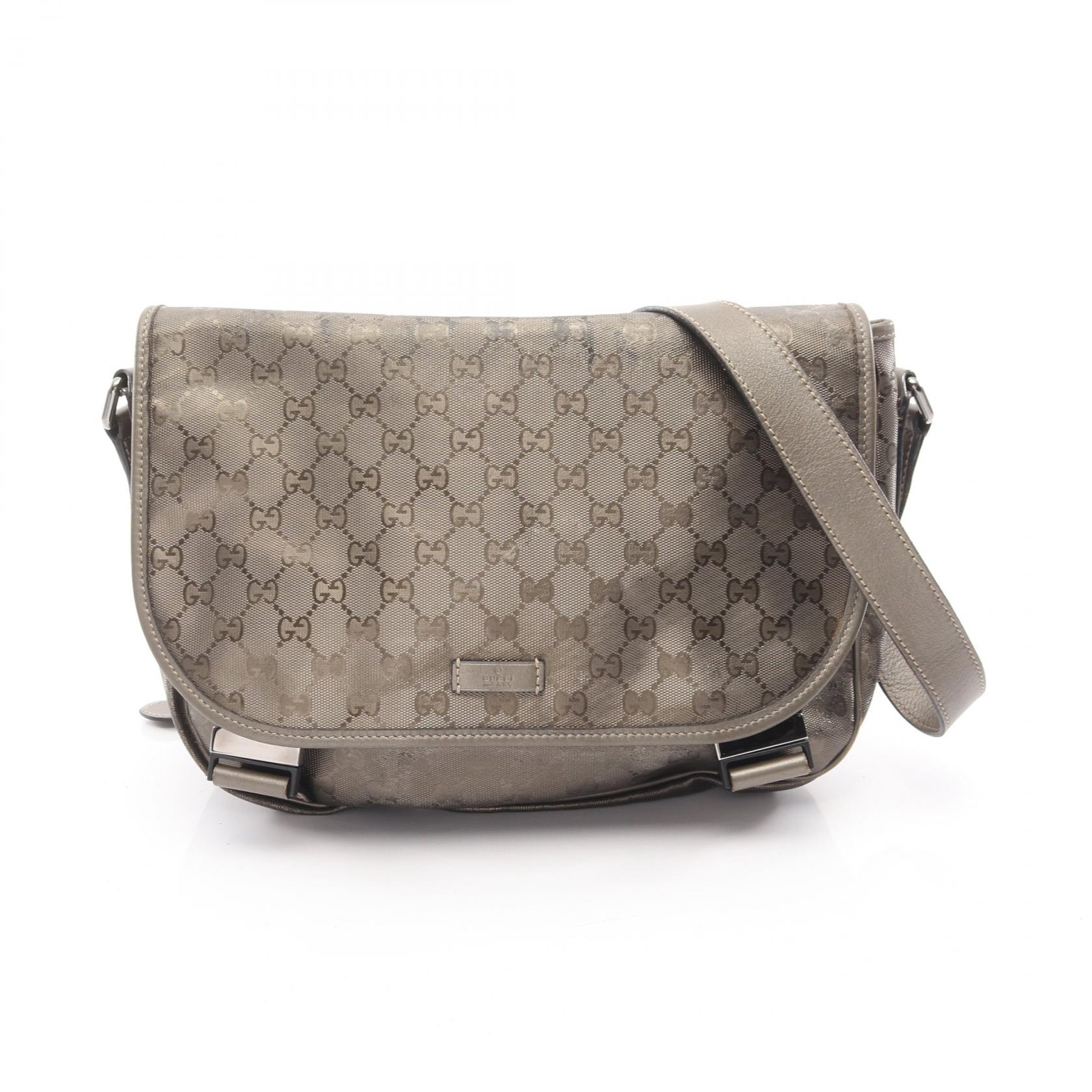 グッチ GUCCI GGインプリメ ショルダーバッグ バッグ PVCコーティングキャンバス レザー メンズ レディース ブラウン系 201732 【中古】