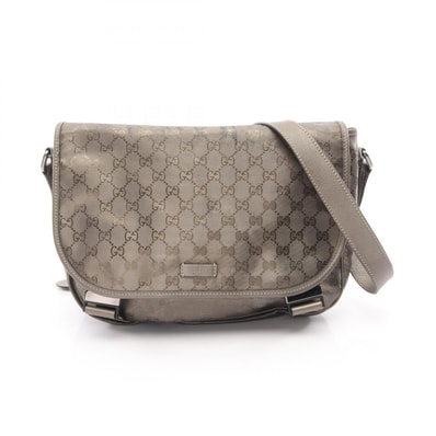 グッチ GUCCI GGインプリメ ショルダーバッグ バッグ PVCコーティングキャンバス レザー メンズ レディース ブラウン系 201732 【中古】