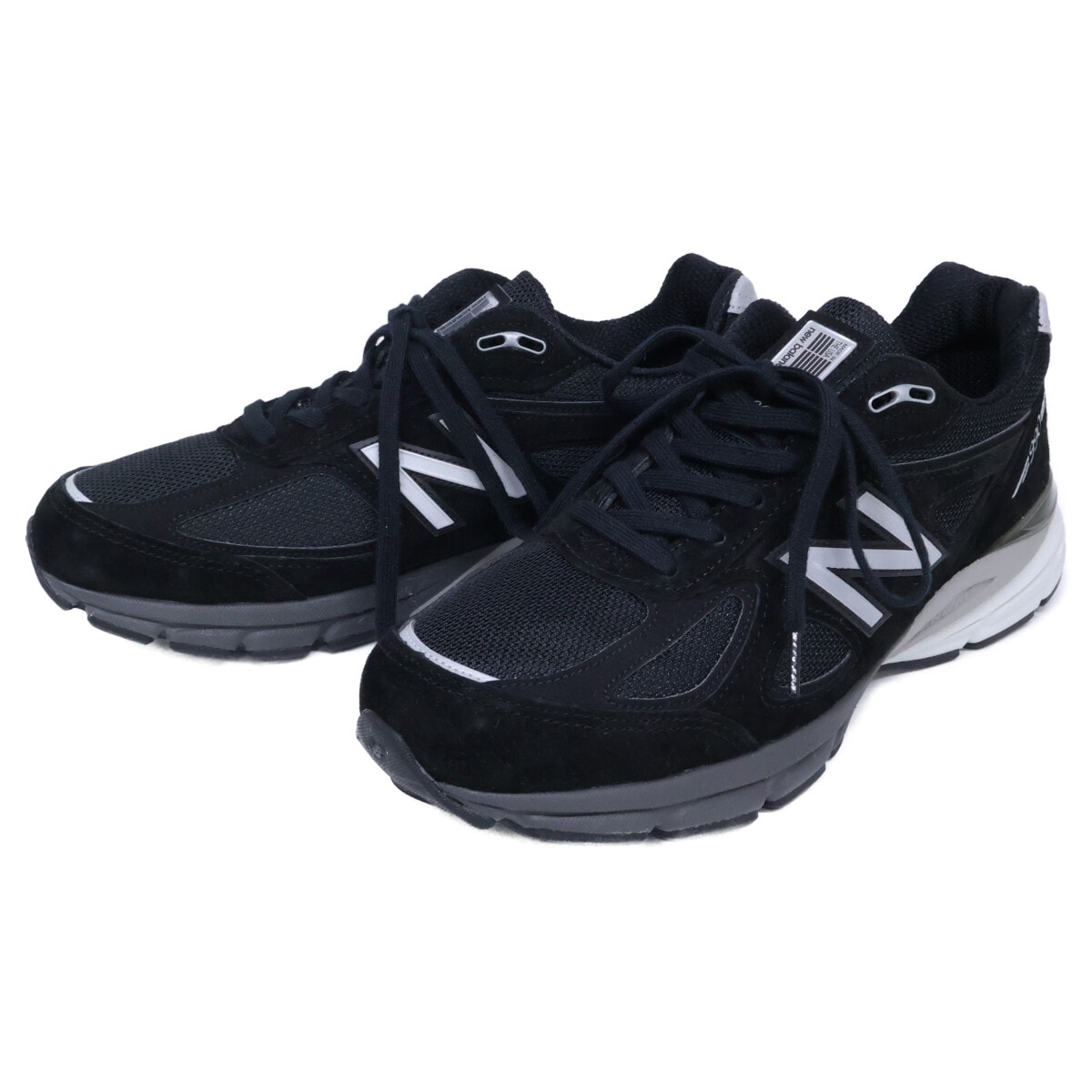 ニューバランス 【新品同様】U990BL4 990V4 Made in U.S.A. スエードxメッシュ ローカットスニーカー 27.5