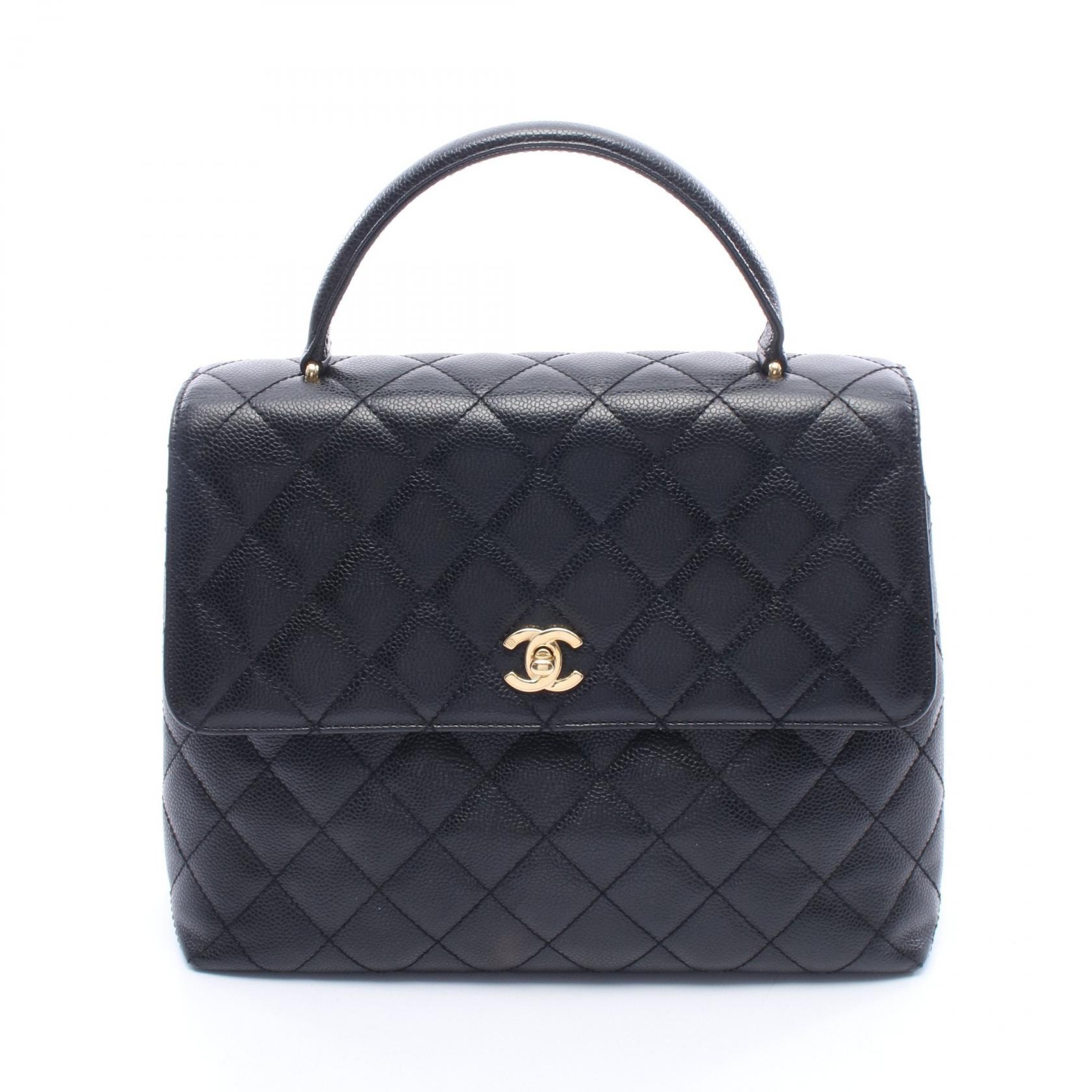 シャネル CHANEL マトラッセ ハンドバッグ バッグ キャビアスキン(グレインドカーフ) レディース ブラック系 A12397 【中古】