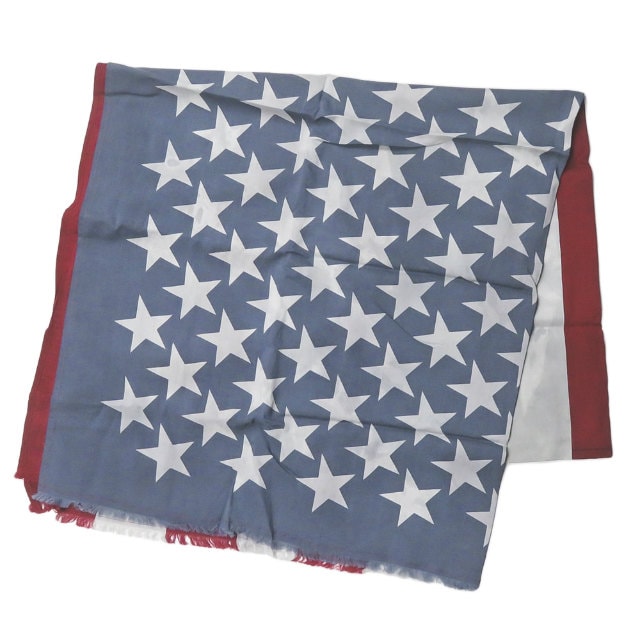 DISCOVERED ディスカバード 星条旗柄 大判ストール レッド スカーフ mc66692