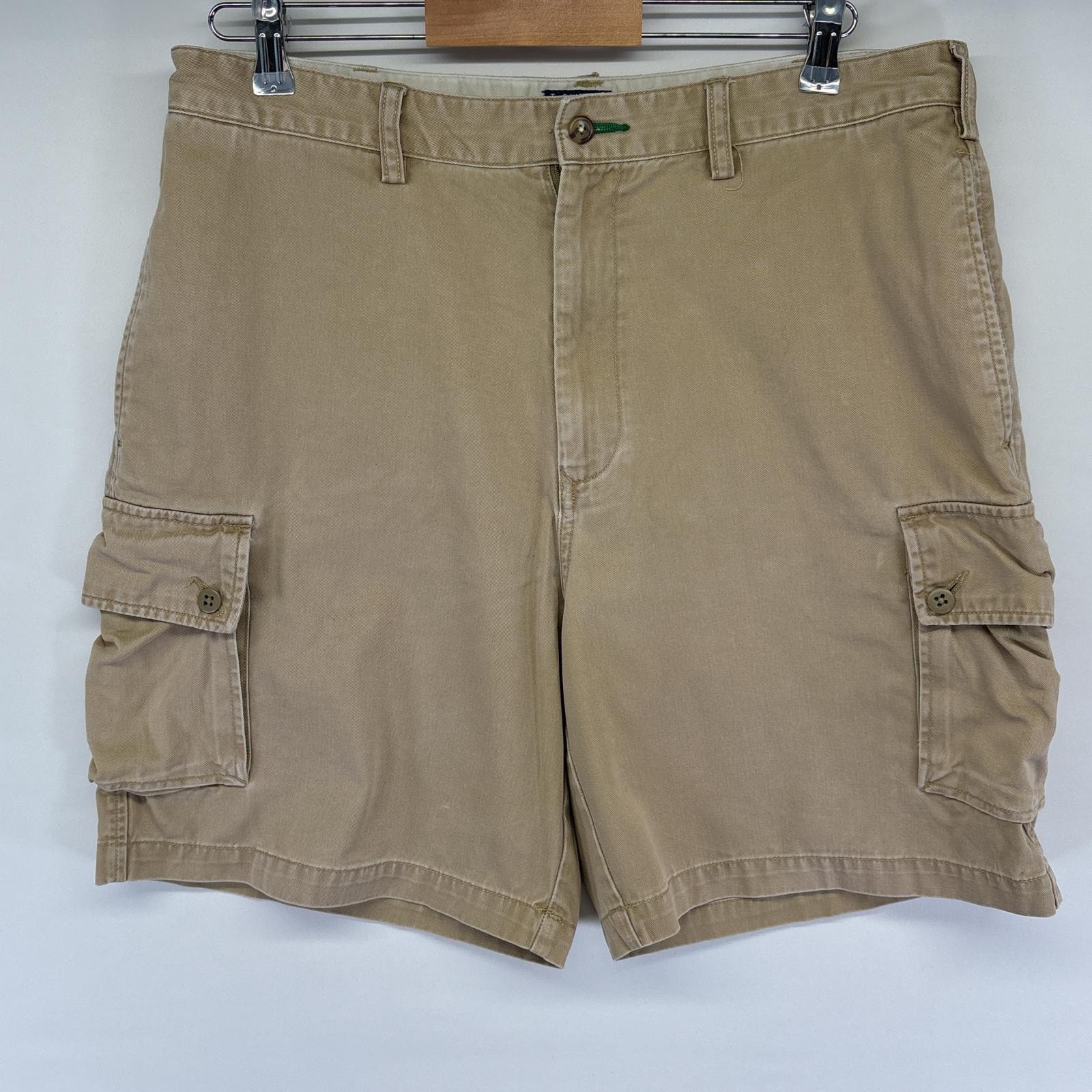 古着 トミーヒルフィガー TOMMY HILFIGER ショートパンツ カーゴ チノパン ワンポイントロゴ ハーフパンツ w34  ベージュ メンズ