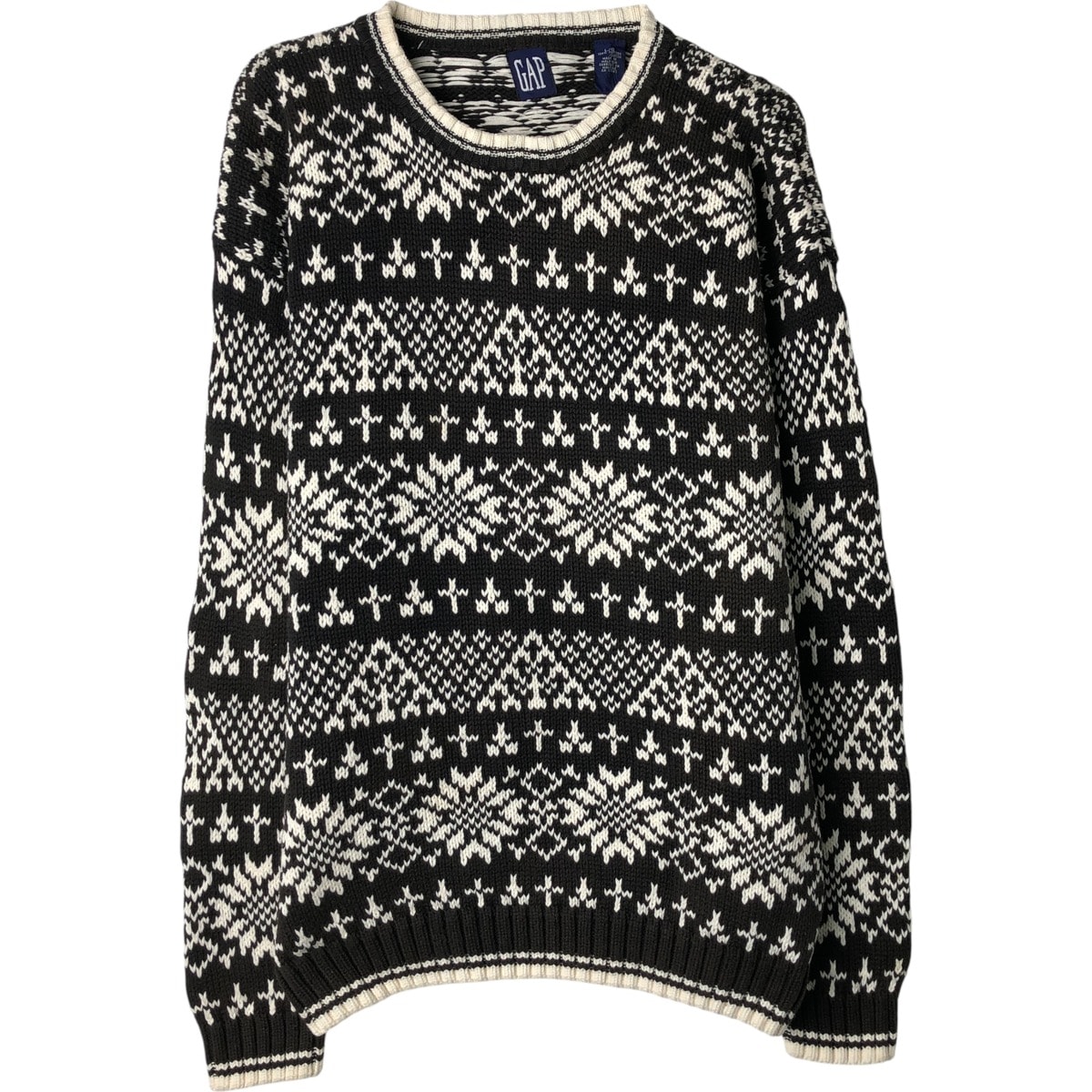 古着 90年代 ギャップ GAP オールドギャップ スノー柄 雪柄 コットンニットセーター メンズL相当 ヴィンテージ/eaa399450