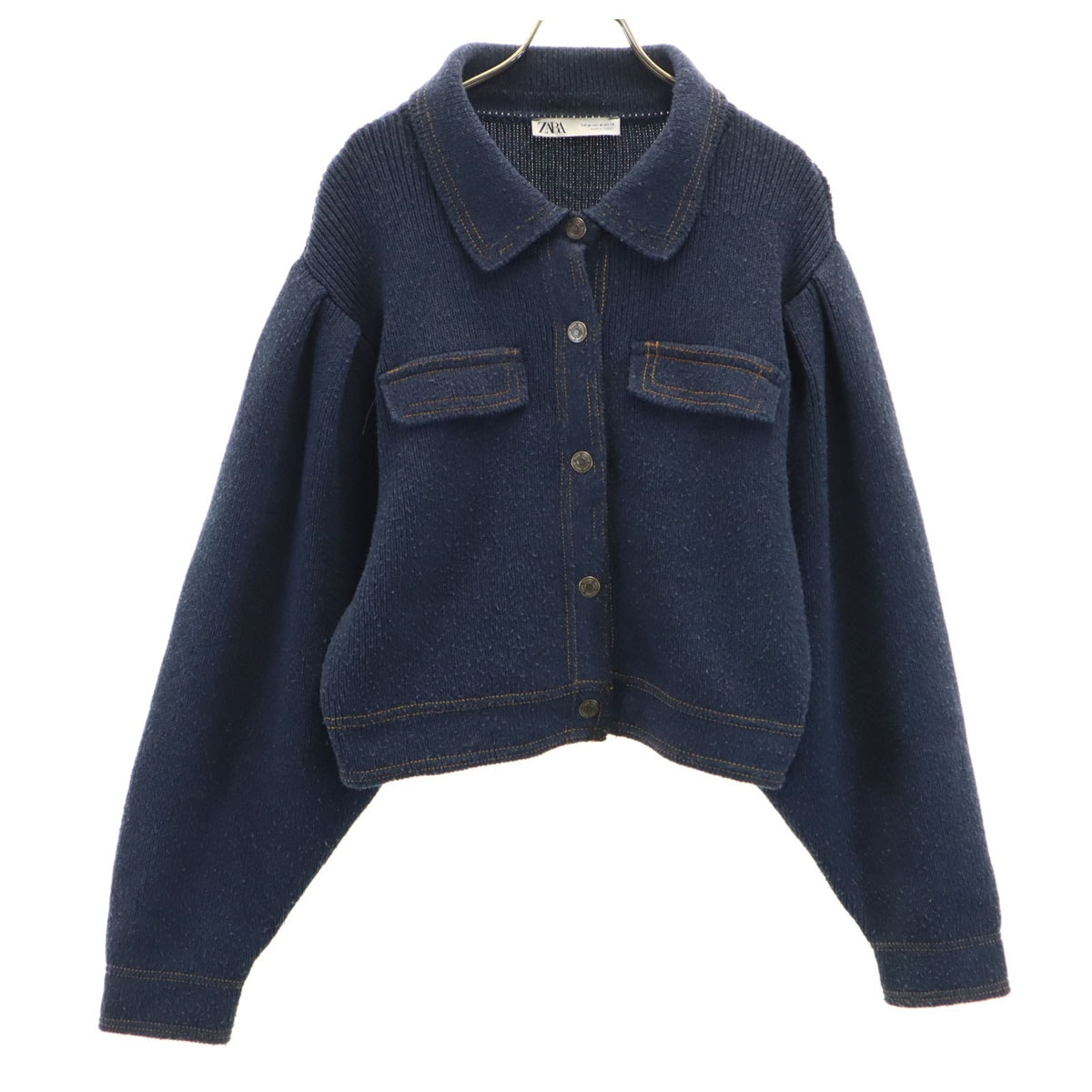 ZARA ザラ ニットジャケット M インディゴ