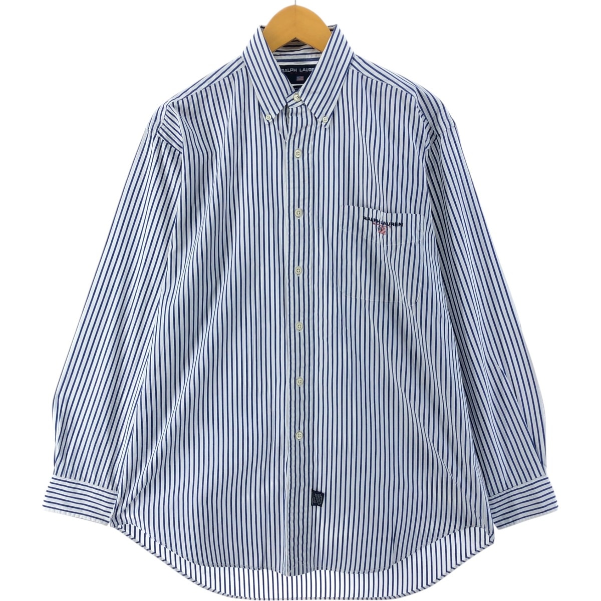 古着 ラルフローレン Ralph Lauren SPORT スポーツ 長袖 ボタンダウンストライプシャツ メンズM相当/eaa534747