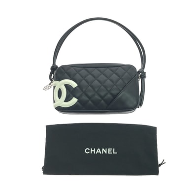 $$ CHANEL シャネル アクセサリーポーチ カンボン ブラック