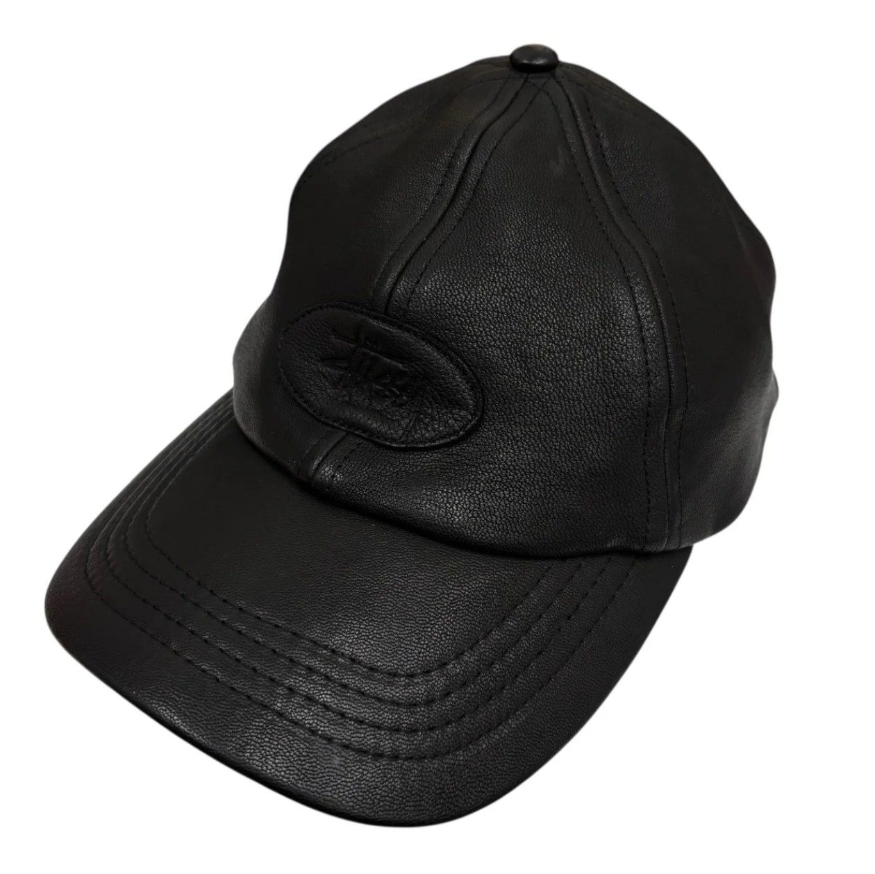 Stussy Low Profile Leather Strapback "Black"