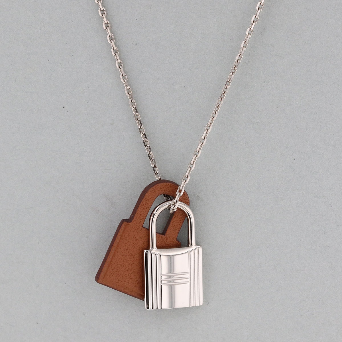 HERMES エルメス オーケリー PM ネックレス レザー ブラウン D刻印  レディース【中古】