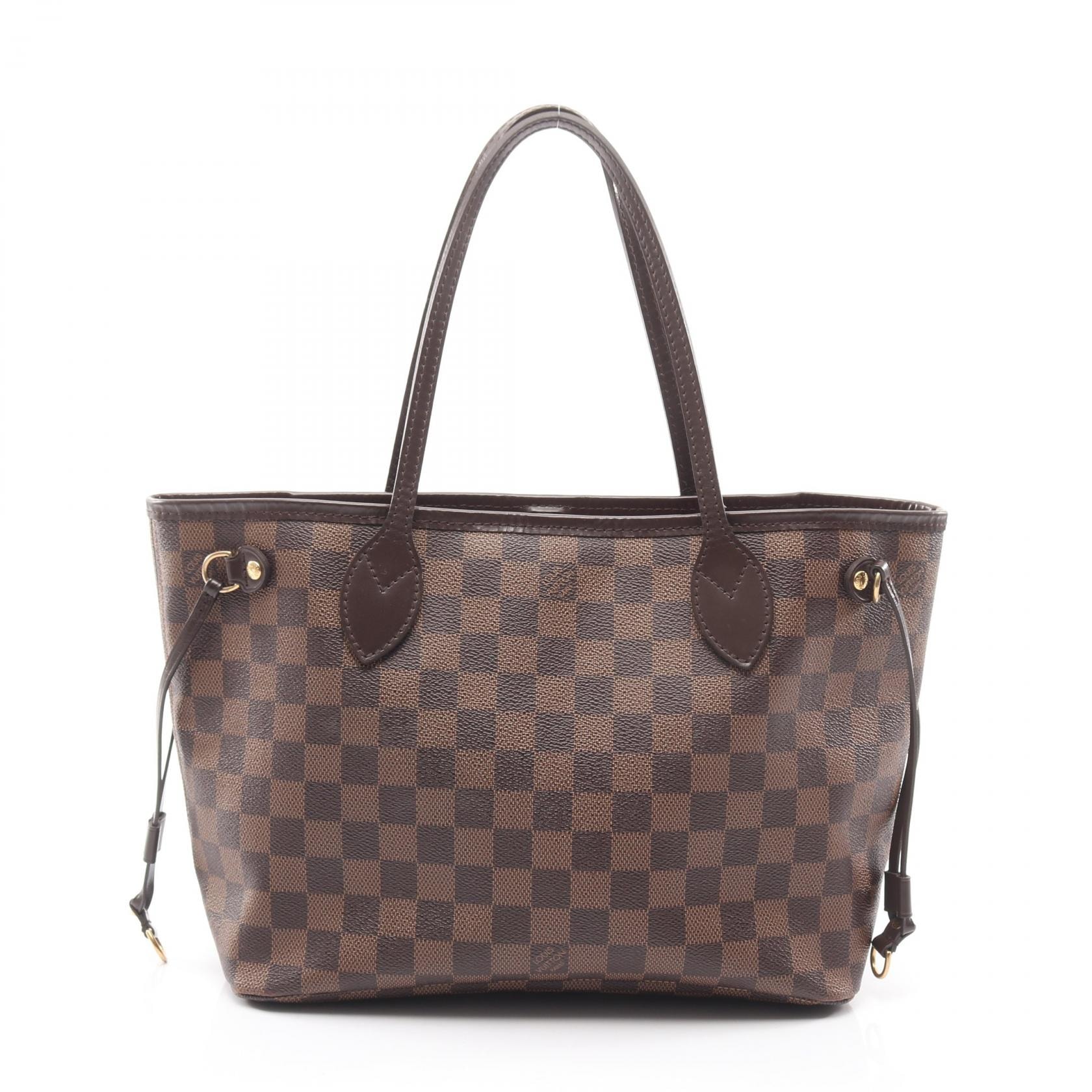 ルイ・ヴィトン LOUIS VUITTON ネヴァーフルPM トートバッグ バッグ PVCコーティングキャンバス レザー ダミエ エベヌ レディース ブラウン系 N41359 【中古】