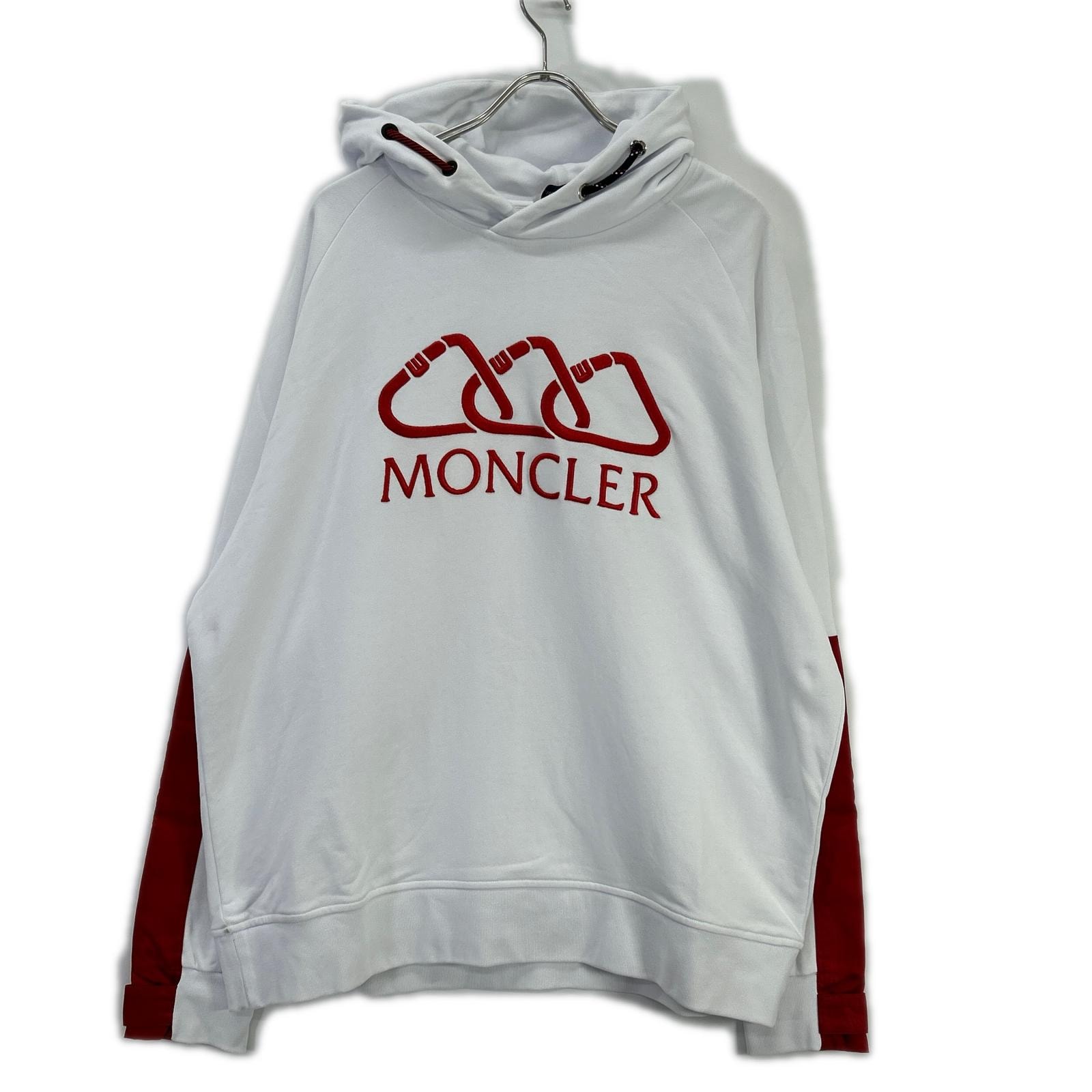モンクレール 18年製 MAGLIA JUMPER カラビナ ロゴ フーディー パーカー XL