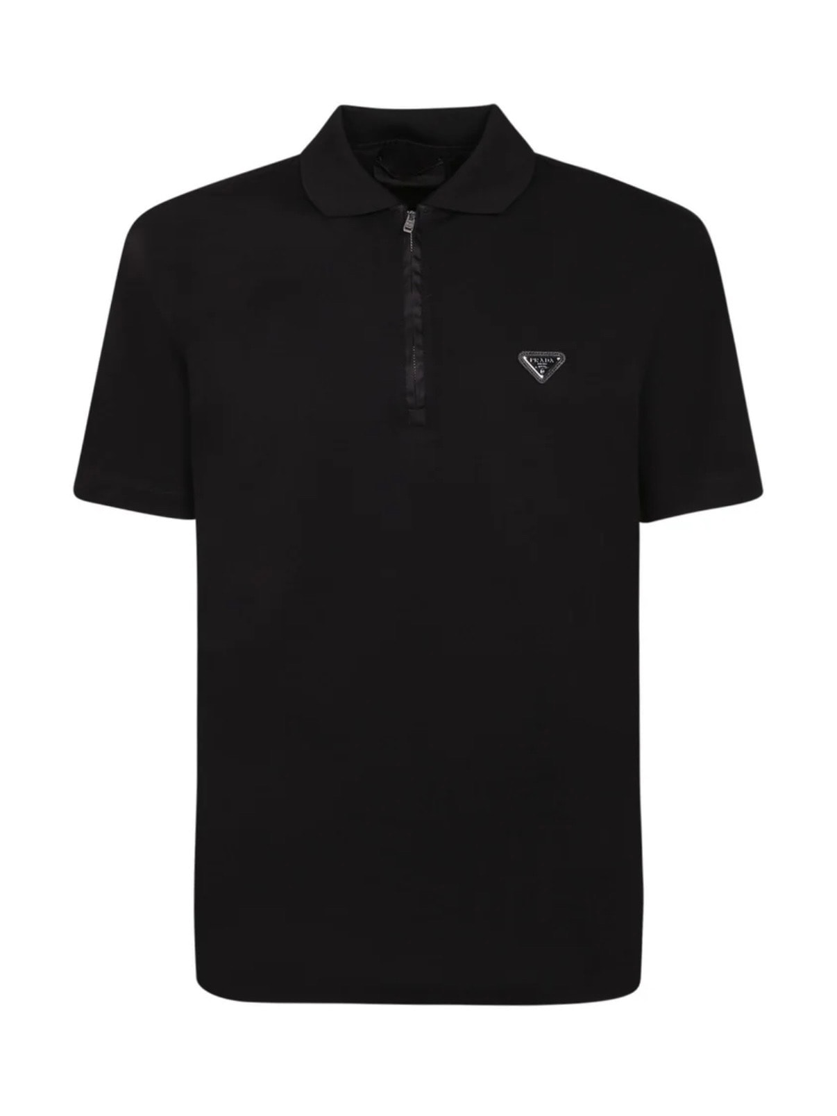 A (未使用に近い)】【美品】PRADA RFID コットン ピケ ポロシャツ Mの