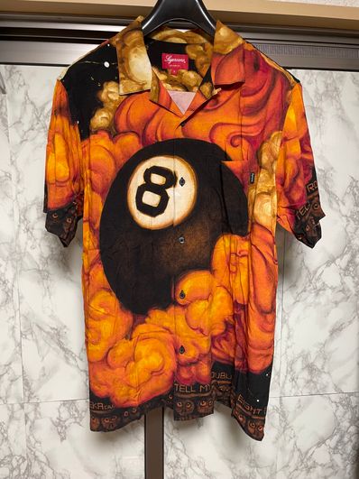 Supreme x Martin Wong 8-Ball Rayon S/S Shirt "Orange"