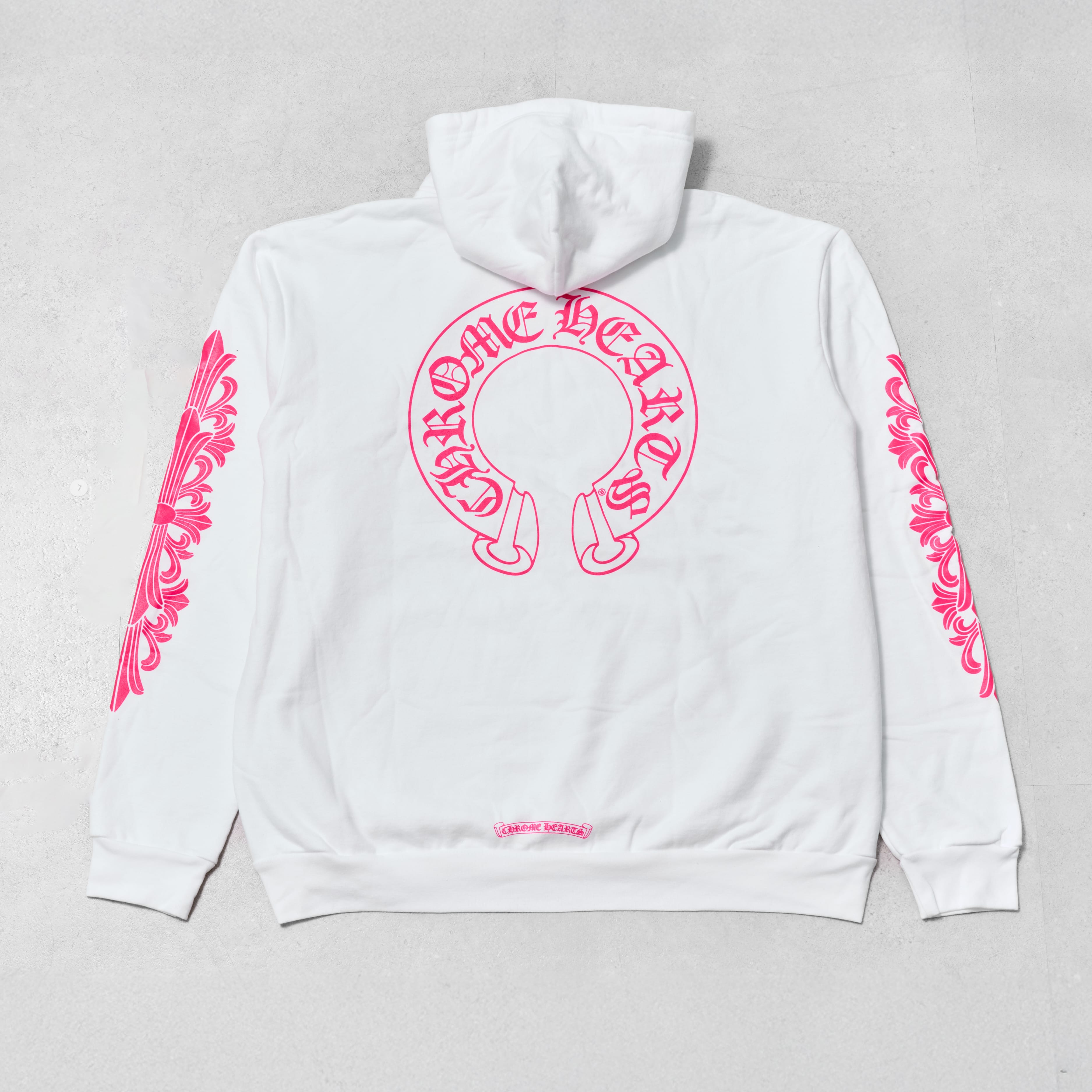 Chrome Hearts White Magenta Horseshoe Hoodie