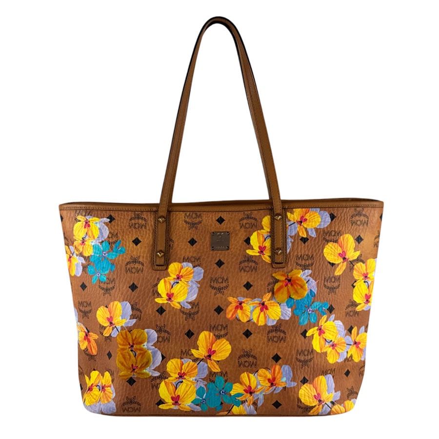 エム シー エム MCM ハンドバッグ レザー ブラウン/マルチカラー ユニセックス【中古】 z10540