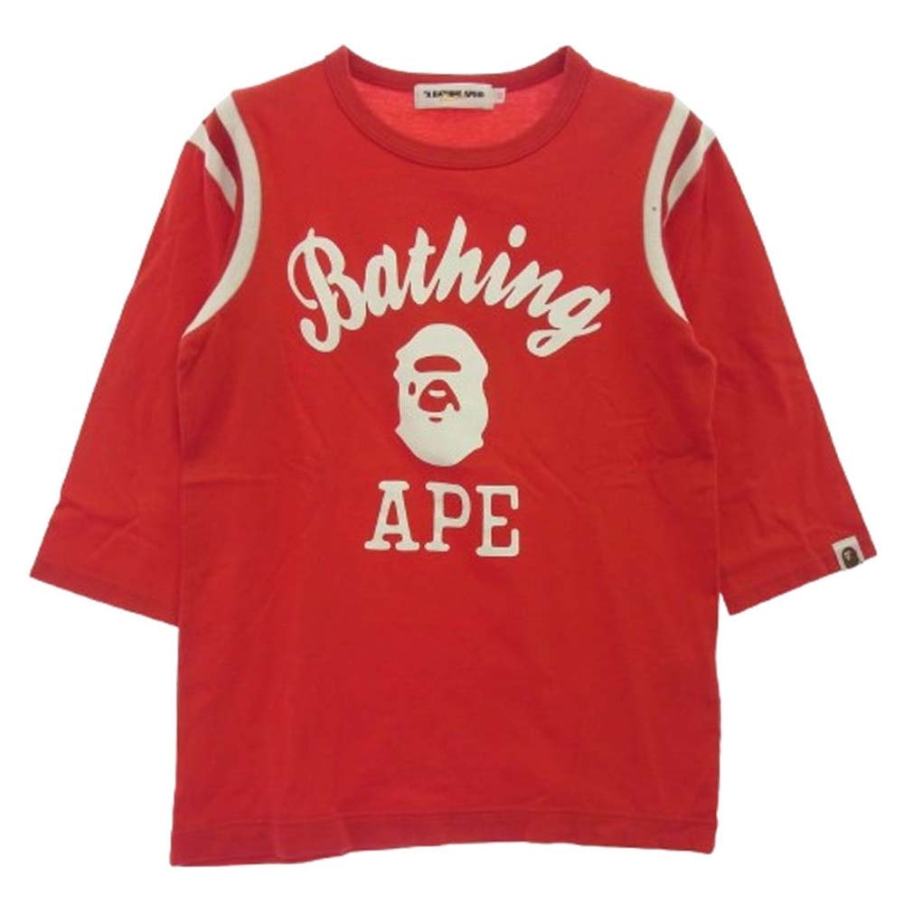 A BATHING APE アベイシングエイプ Tシャツ プリント Tシャツ レッド系 XS【中古】