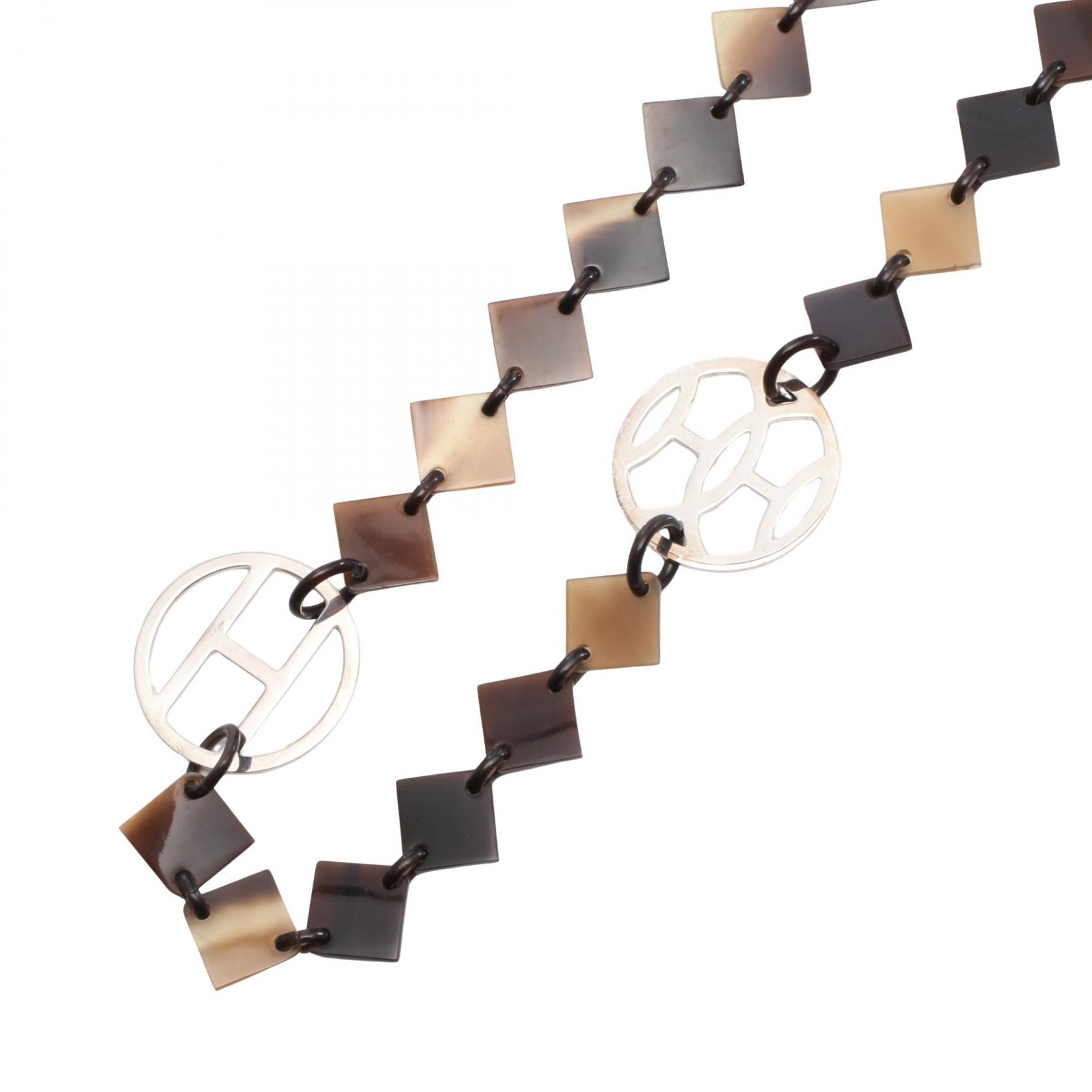 エルメス HERMES ディーヴァ ネックレス ジュエリー シルバー925 バッファローホーン レディース ブラウン系 / シルバー系 【中古】